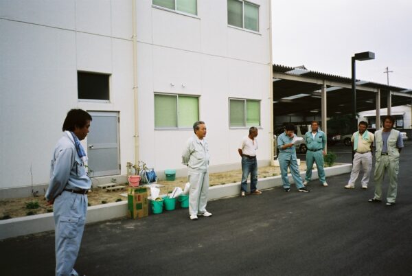 下水道週間ボランティア　出発前の理事長挨拶